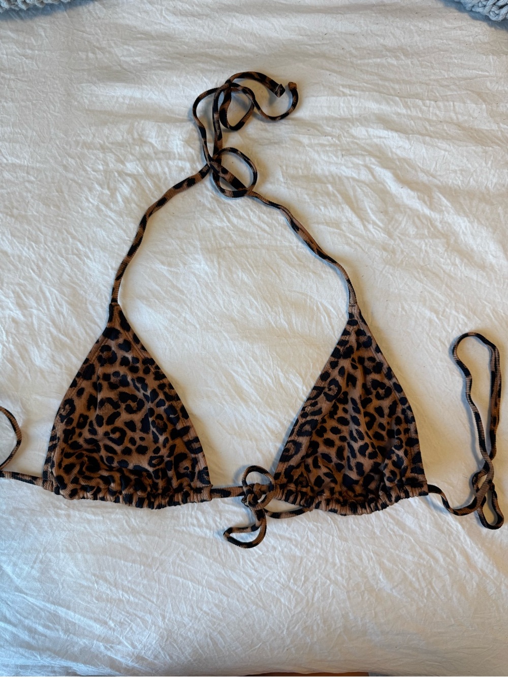 Target Leopard Print Triangle Bikini Top - Brown and Black